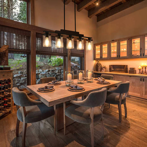 TWIG rustic wood pendant with adjustable height to fit ceilings and space.