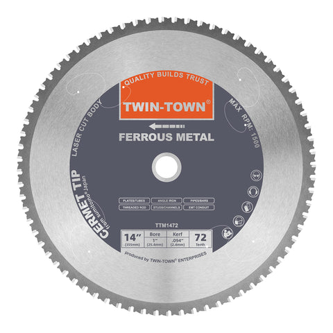 TWIN-TOWN 14-inch cermet blade with 72 teeth for dry cutting mild steel