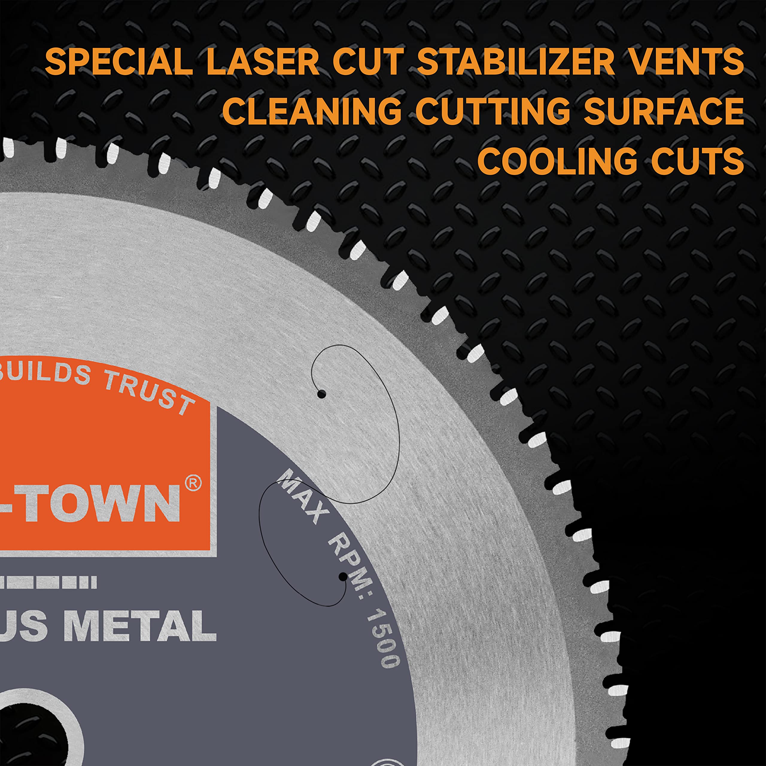 TWIN-TOWN laser-cut design improves blade accuracy for straight cuts
