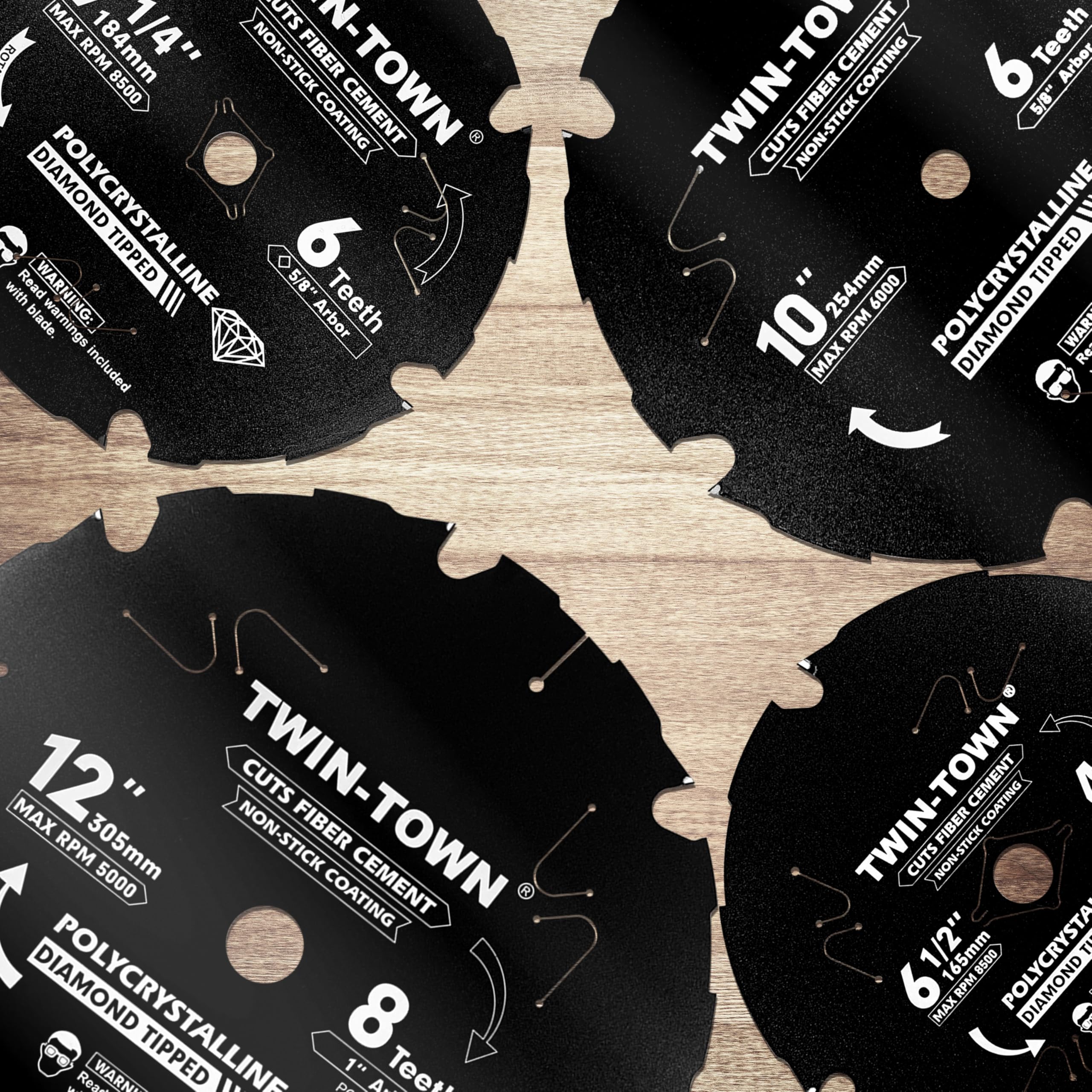 TWIN-TOWN PCD blade with 5/8 inch arbor for fibre cement