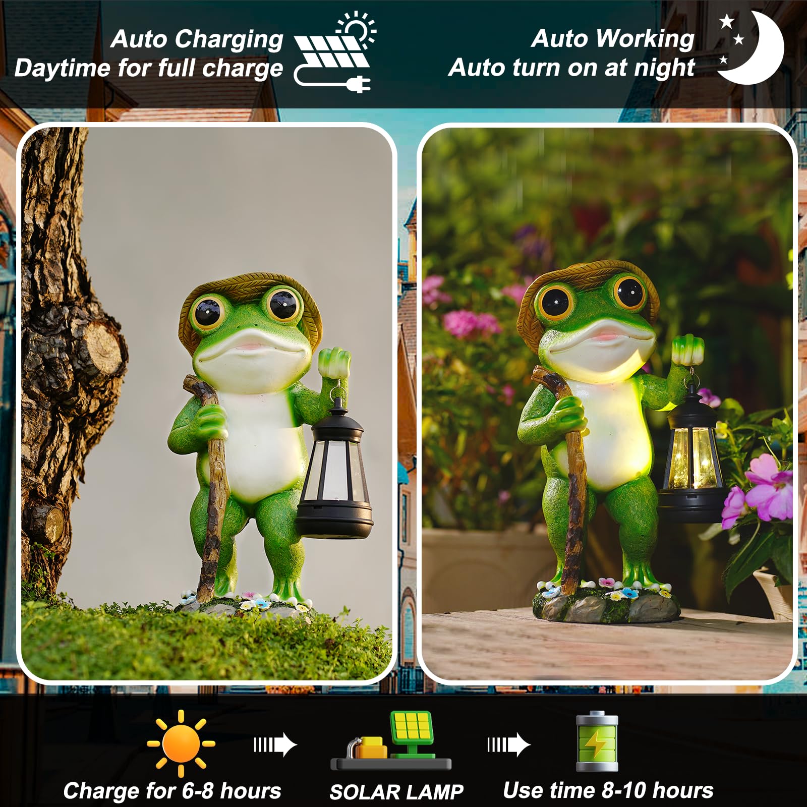 Twinbling frog lawn sculpture adding charm to the yard