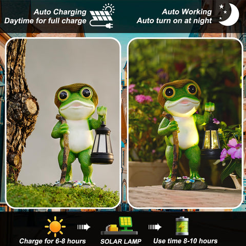 Twinbling frog lawn sculpture adding charm to the yard