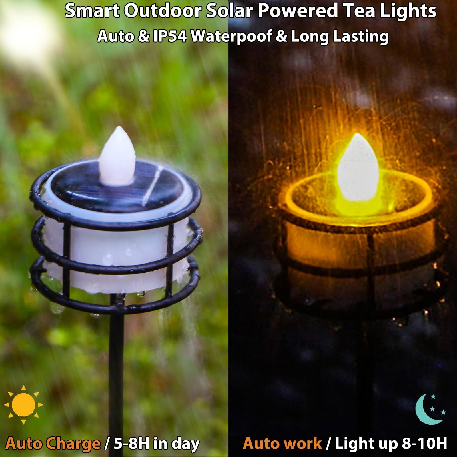 TWINKVILLA amber LED tea light with flickering flame effect