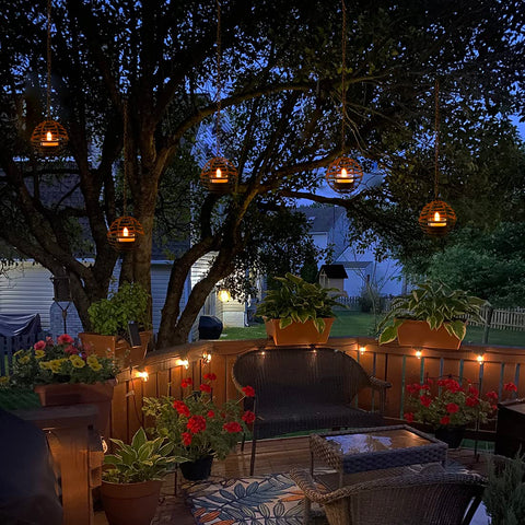 TWINKVILLA amber warm glow enhances garden or yard decor
