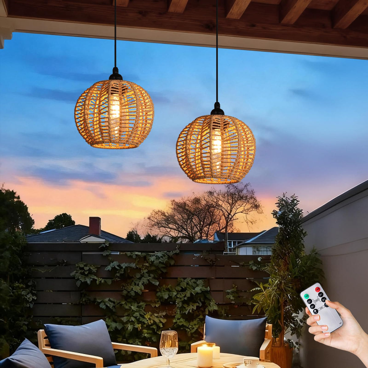 TWINKVILLA battery-operated chandelier 2pack glows warmly for patio evenings.