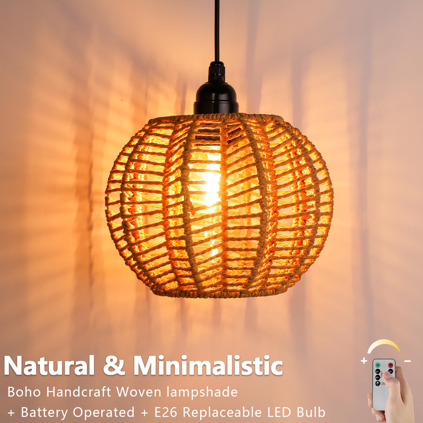 TWINKVILLA boho rattan pendant outdoor adds rustic charm and soft light.