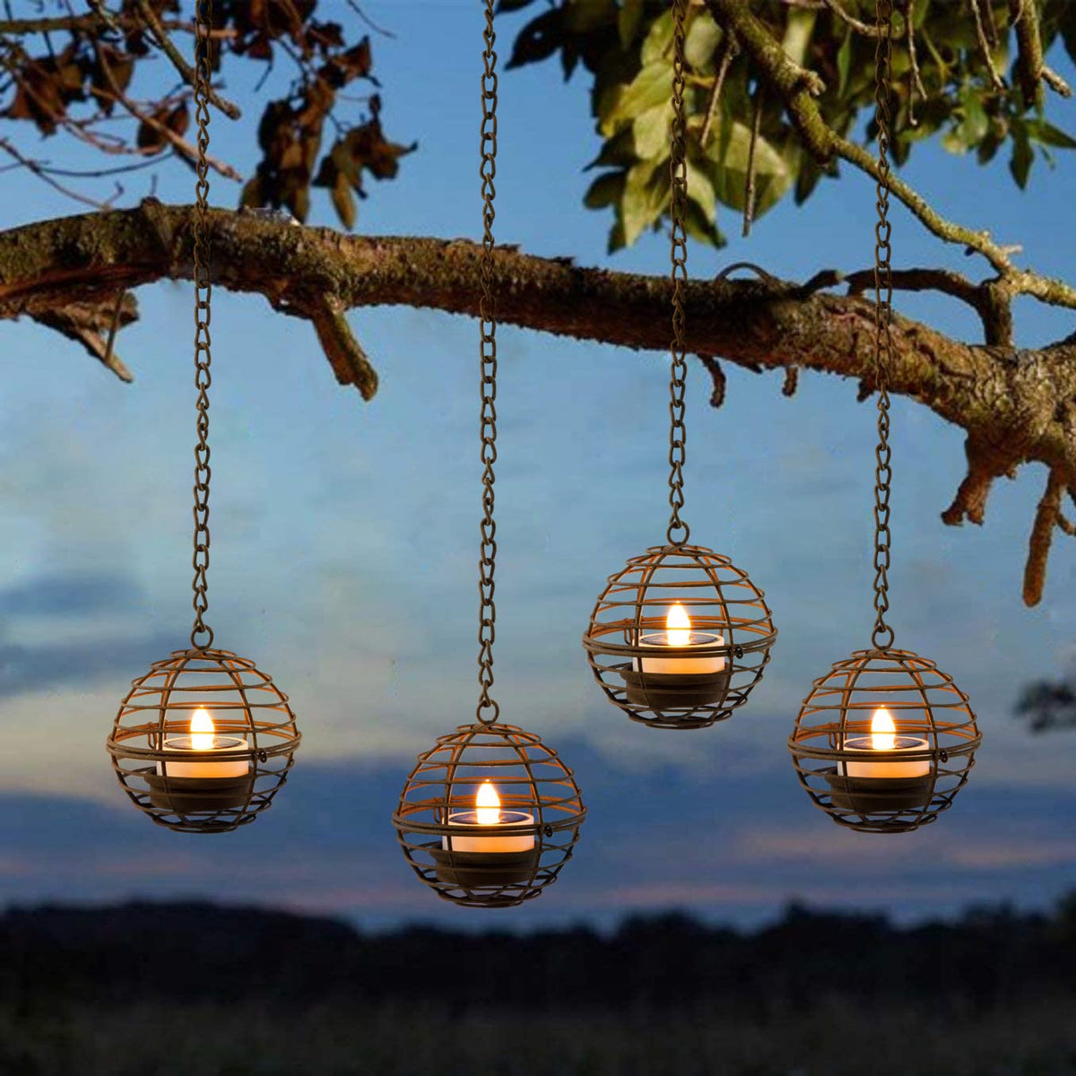 TWINKVILLA solar hanging lantern with ball design for chic outdoor ambiance