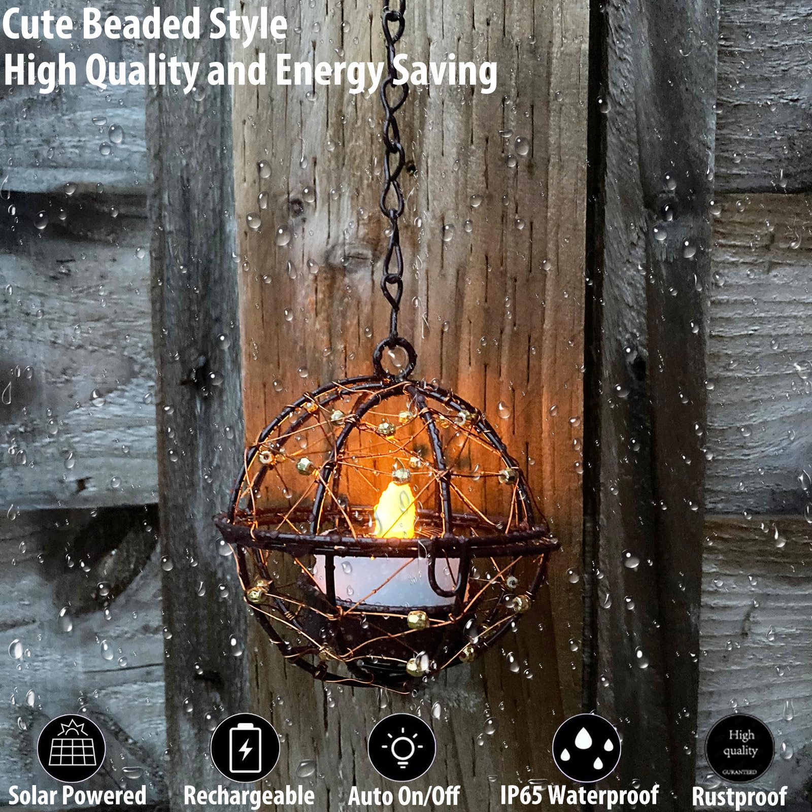 TWINKVILLA solar powered lantern auto-illuminates at night for eco-friendly ambience.