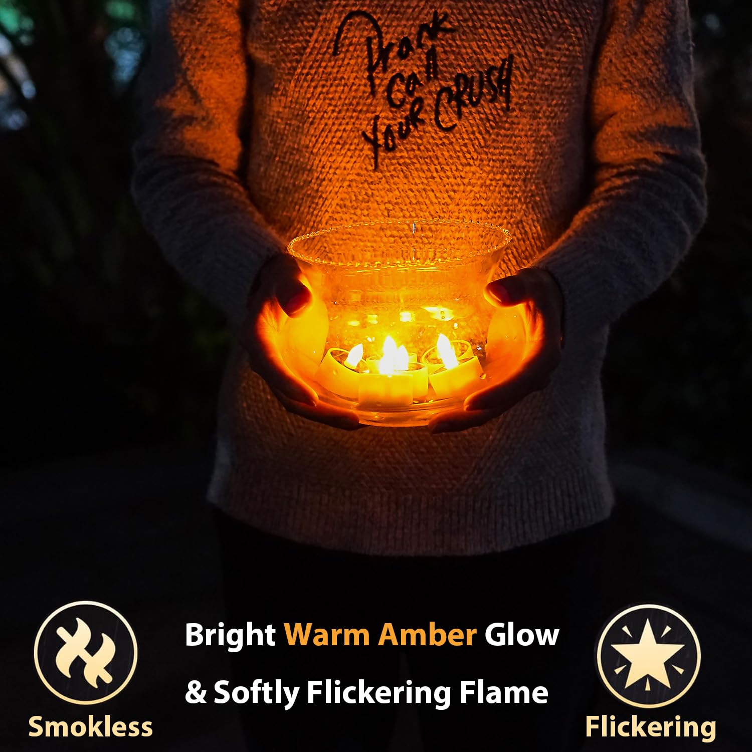 TWINKVILLA solar-powered votive candle for cordless setups