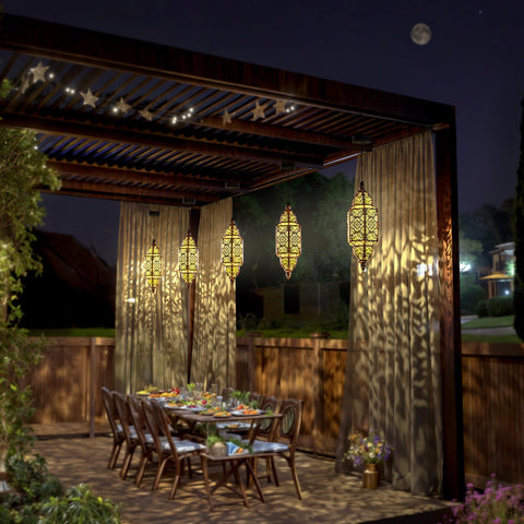 Twinkya waterproof metal Moroccan lantern withstands rain and rust