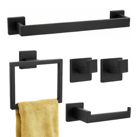 Twirobt 16-inch towel bar in matte black adds durable style to the bath.