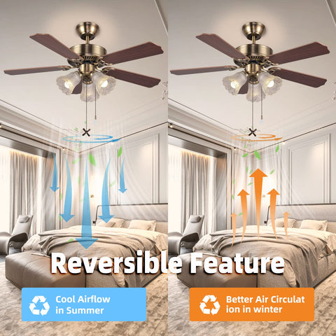 TWLITE antique-style ceiling fan enhances classic room charm