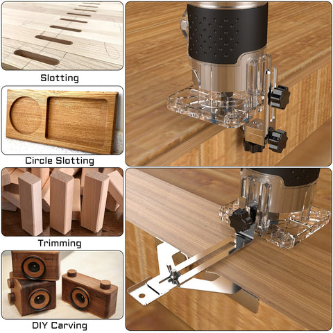 TwoWin straight guide included for stable, straight cuts.