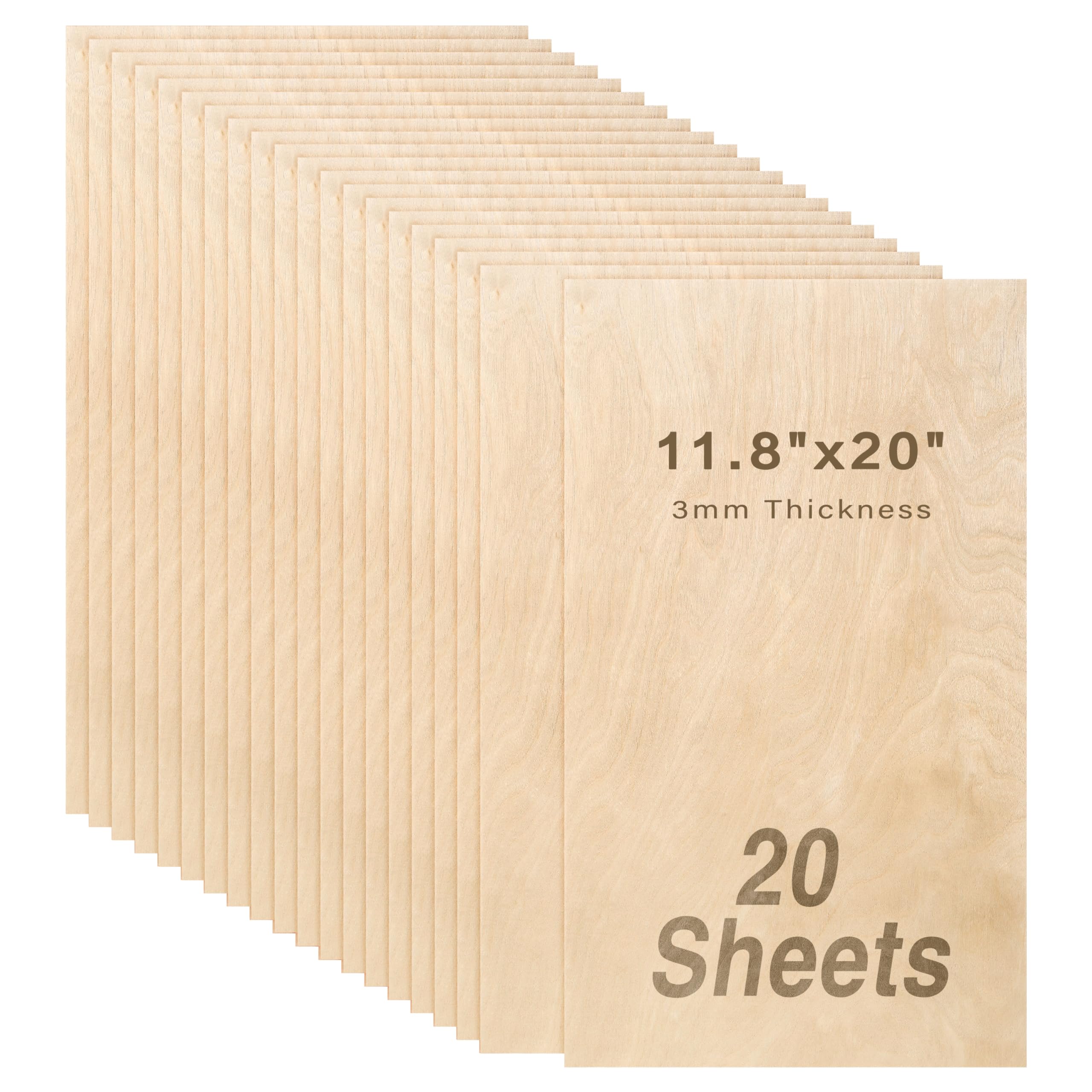 TX liteart Baltic Birch Plywood 20-pack collection shows versatile sheets for laser cutting
