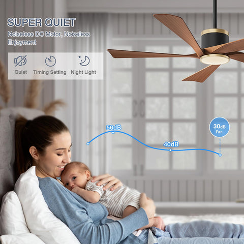 TXCSLY app compatible ceiling fan with timer and separate light/fan control