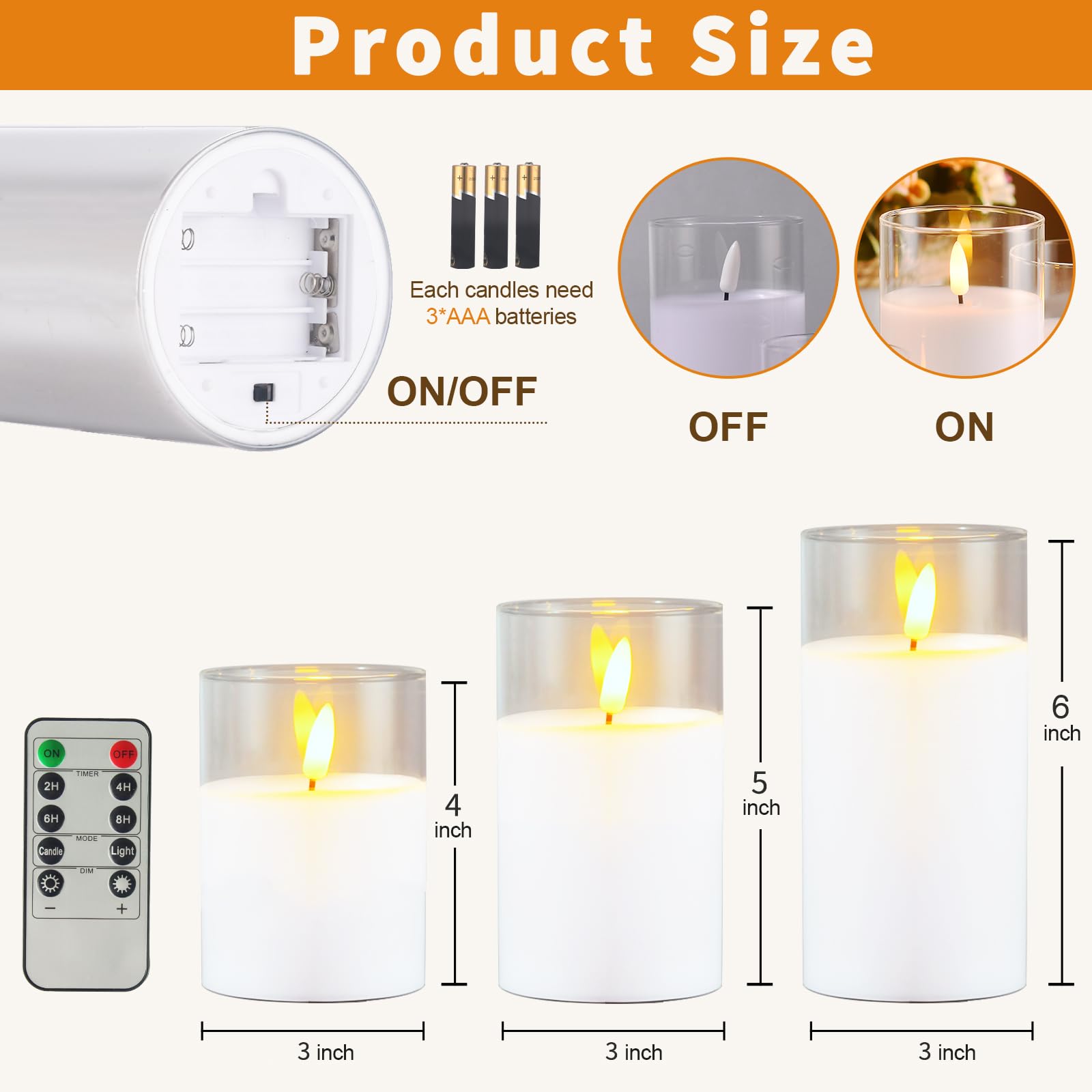 Tyawon pack of three candles for weddings and parties