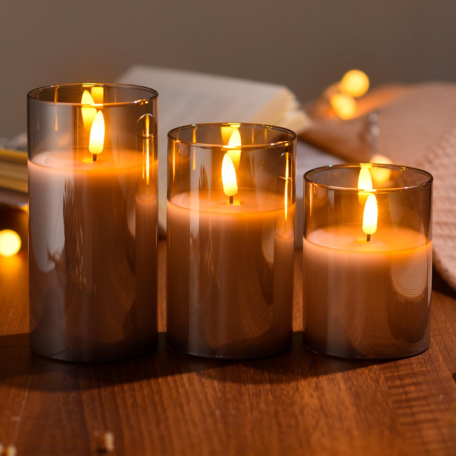 Tyawon warm-wax-look candles create intimate lighting for weddings and dinners