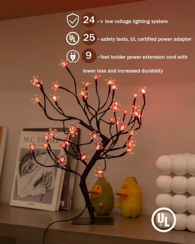 TYBEEU metal base provides stable display for tabletop or shelf placement.