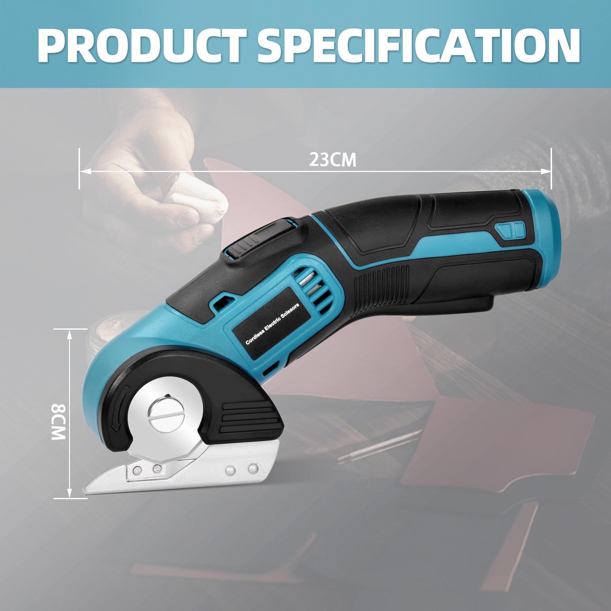 Tyimble TE-200 adjustable head at 30 degrees for tight-space cuts