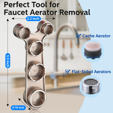 Tylola aerator wrench in rustproof metal with polished finish