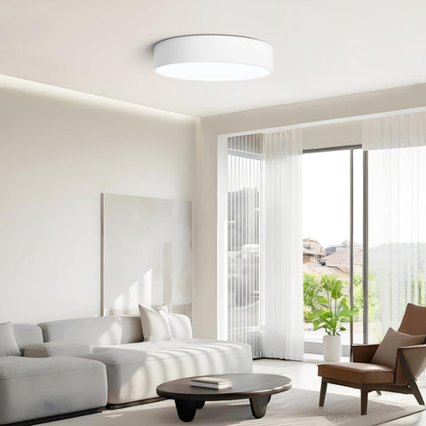 TYNCEAOL round white ceiling light side view in modern space