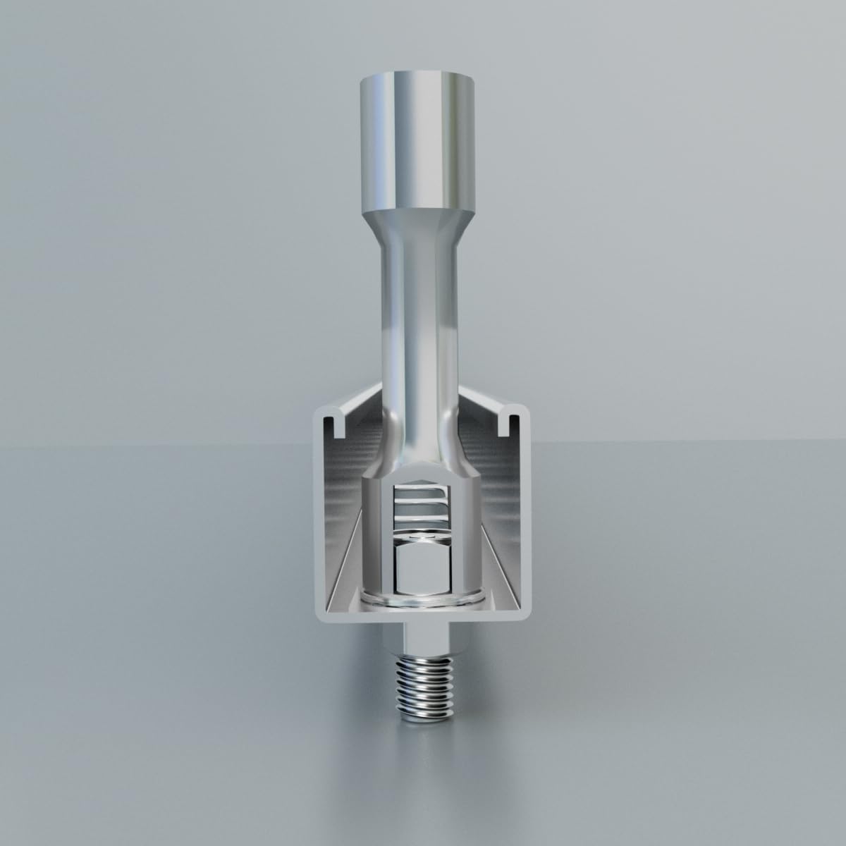 TYPUZO socket with 1/2-inch drive enables fast unistrut nut mounting.