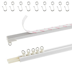 TYRON adhesive curtain track on ceiling showing damage-free installation