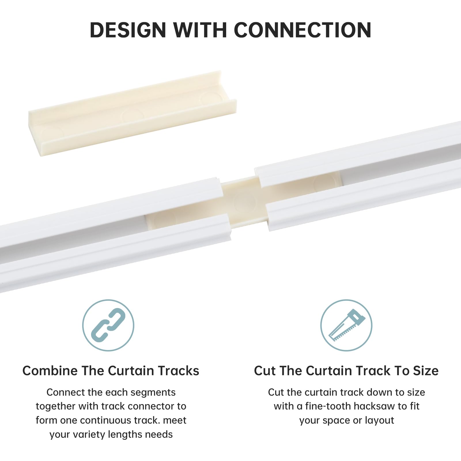TYRON curtain track used as room divider for flexible spacing