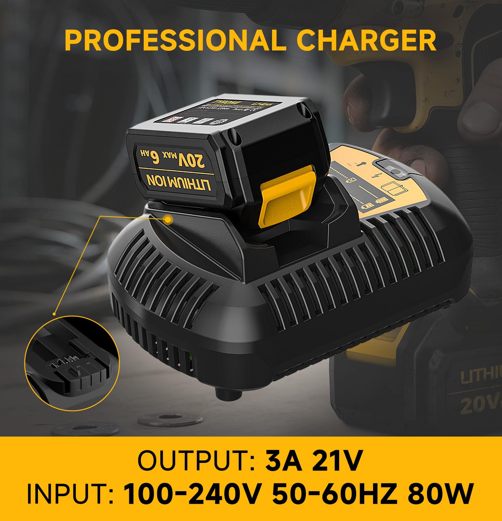 tyrone 20v max battery 6.0ah true capacity for extended runtime
