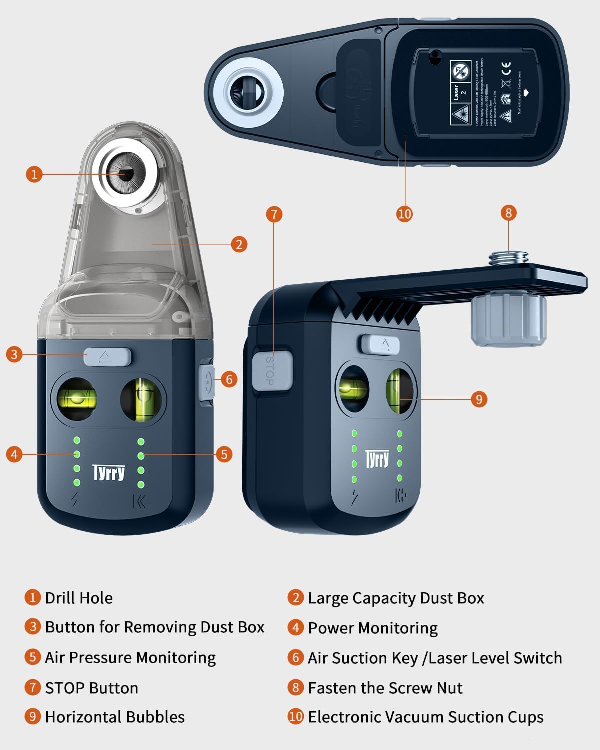 Tyrry precise horizontal and vertical leveling with bubble indicators for accurate layout