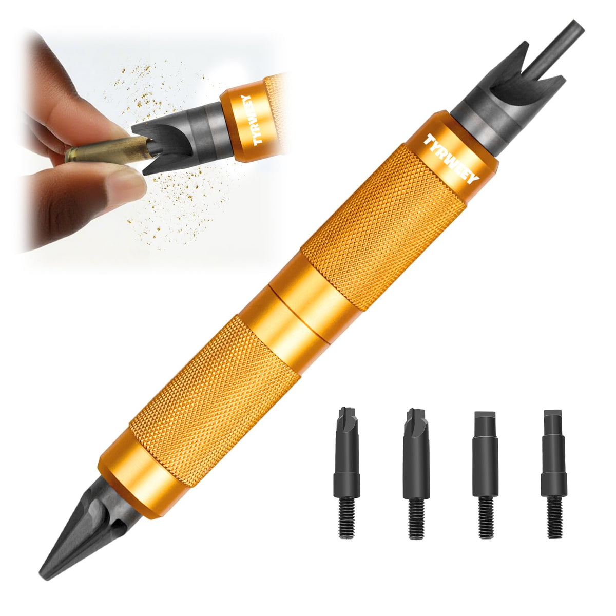 TYRWEEY case prep multitool with double-ended handle for organized reload preparation.