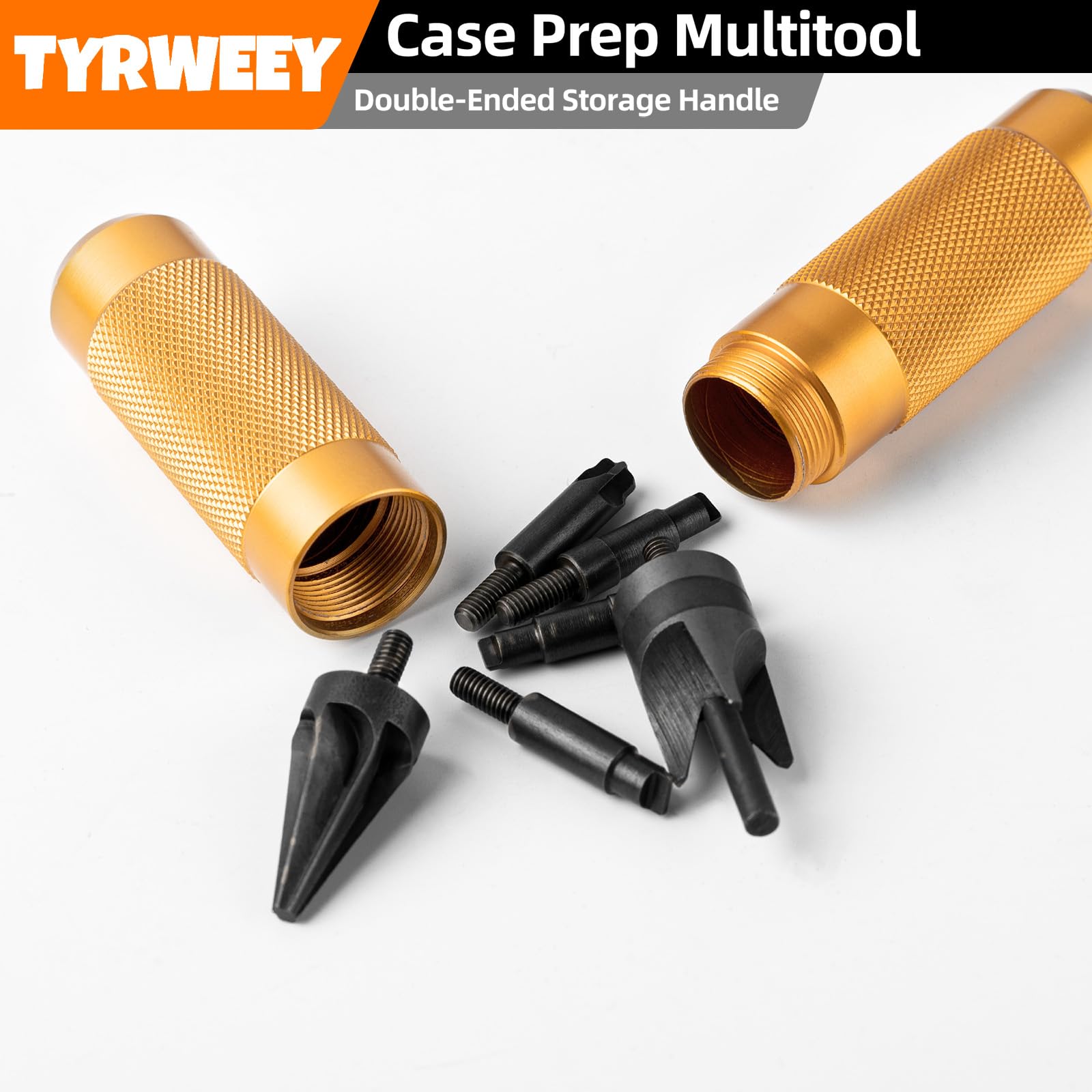 TYRWEEY case prep multitool supports calibers from .17 to .45 for ready-to-prime brass.