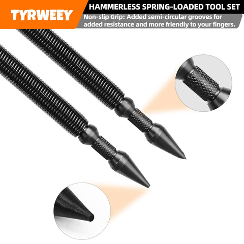 TYRWEEY trim nail punch with retaining clip protects surfaces during setup