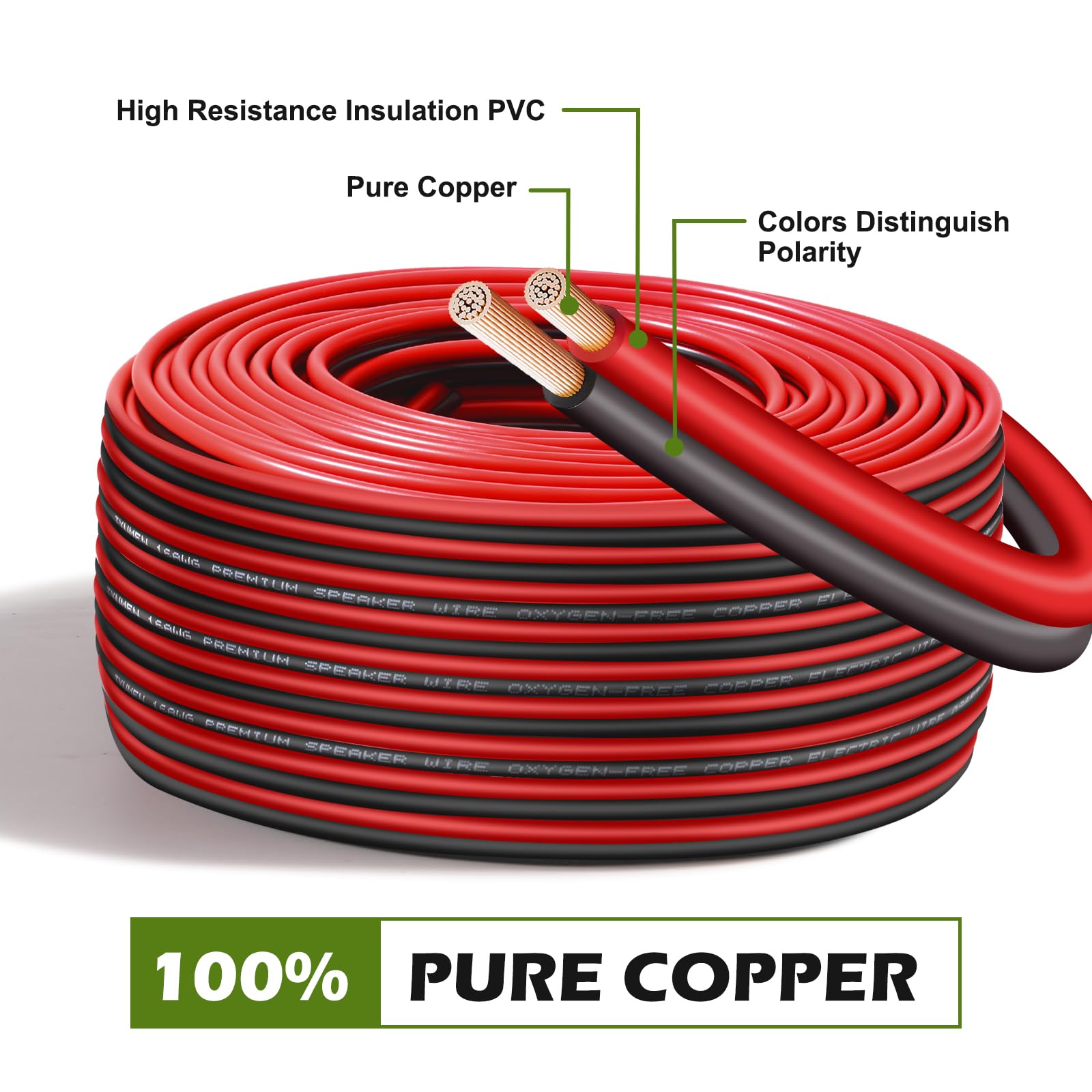 Tyumen 14ga black wire on spool for low-voltage lighting and automotive use.