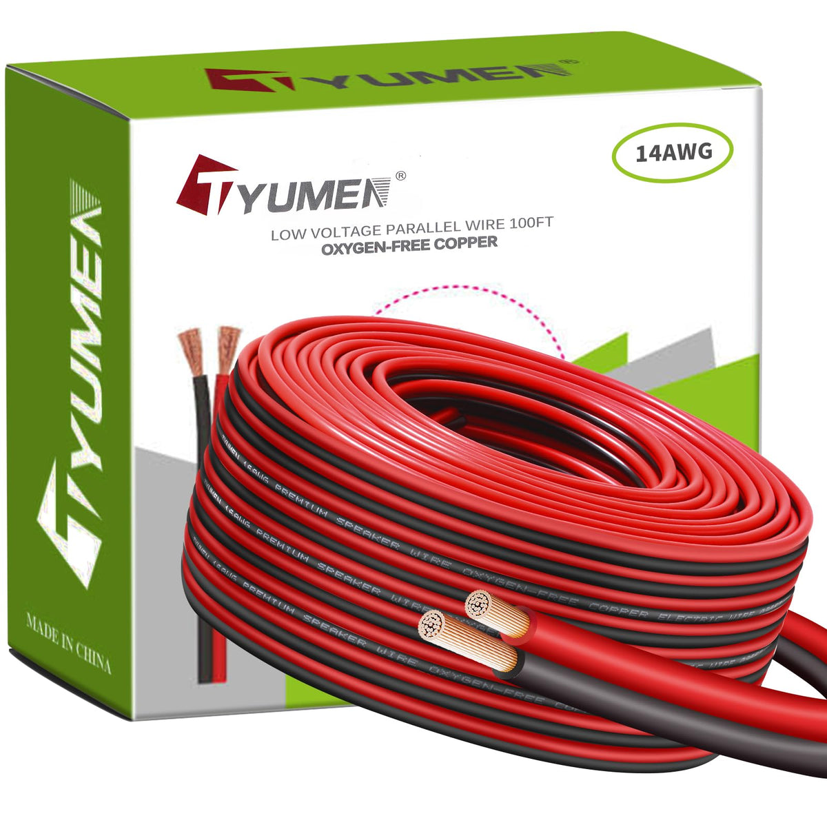 Tyumen 14ga red wire on a spool highlighting durable copper conductors for quick connections.