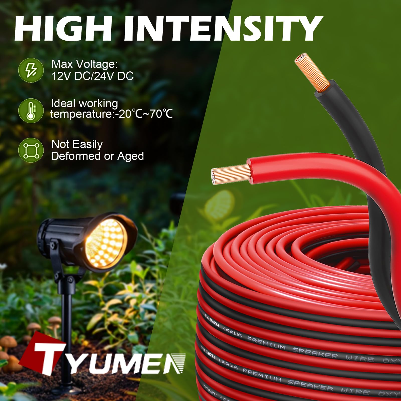 Flexible PVC jacket resists aging for durable, bendable wiring.