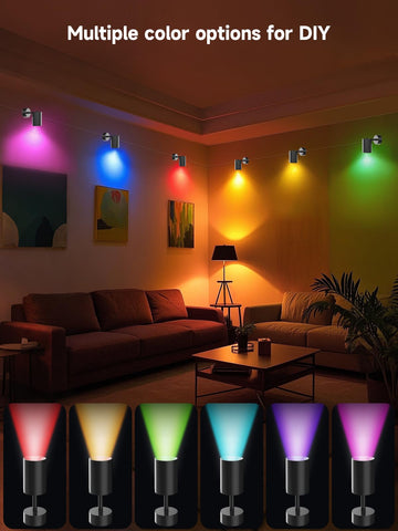 Tyute bedroom ambience spotlight offers relaxing, color-changing light.