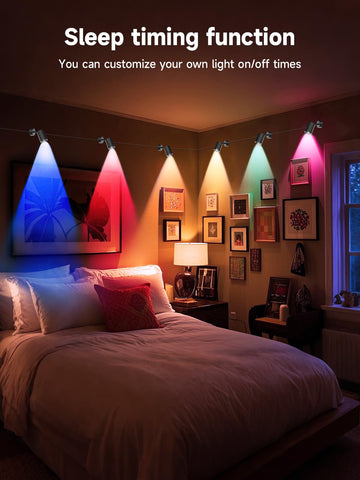 Tyute RGB spotlight music sync follows the beat for parties.