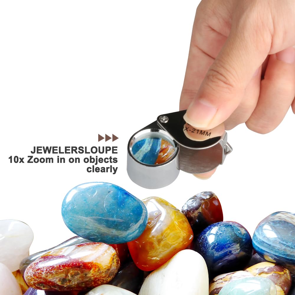 TZDTMEOS jewelry magnifier loupe up to 10x for close inspection.