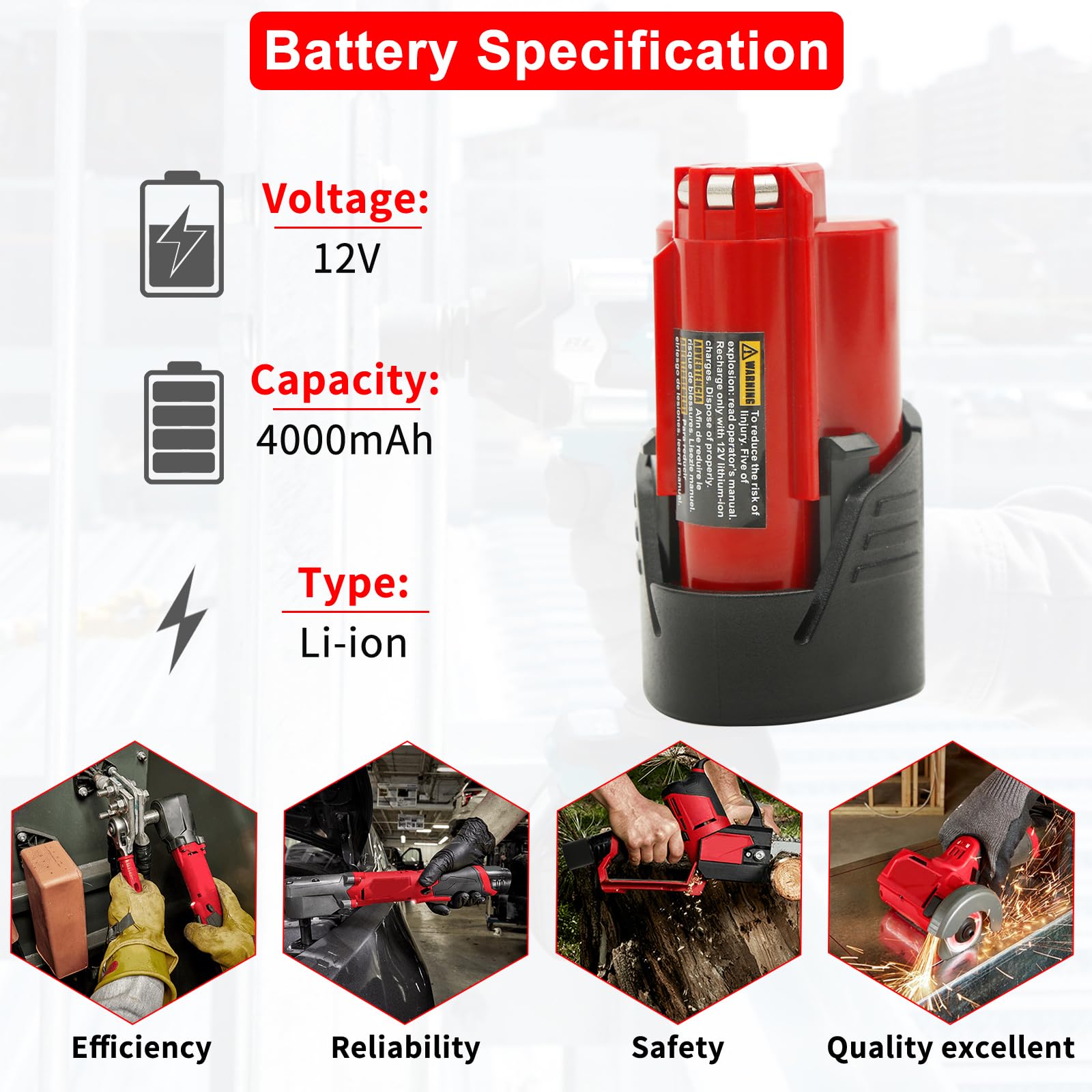 UADCA 2-pack 4.0Ah battery packaging shows clear labeling and safety notes