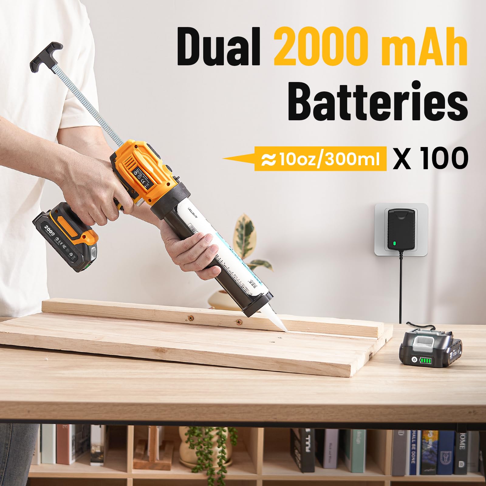 Uaoaii cordless caulk gun with four speed settings for precision