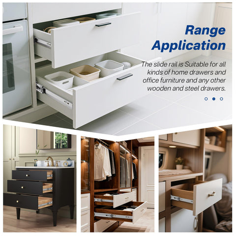 Ubisin 100 lb capacity rails support heavy drawers in diverse spaces