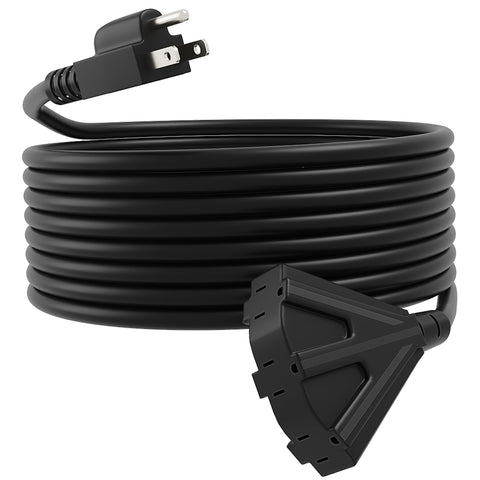 UBOORY 50ft outdoor extension cord enables long-range power for outdoor setups.