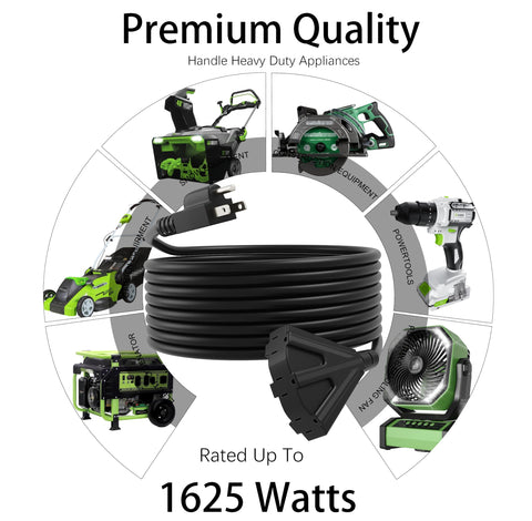 UBOORY weatherproof heavy-duty cord designed for outdoor conditions.