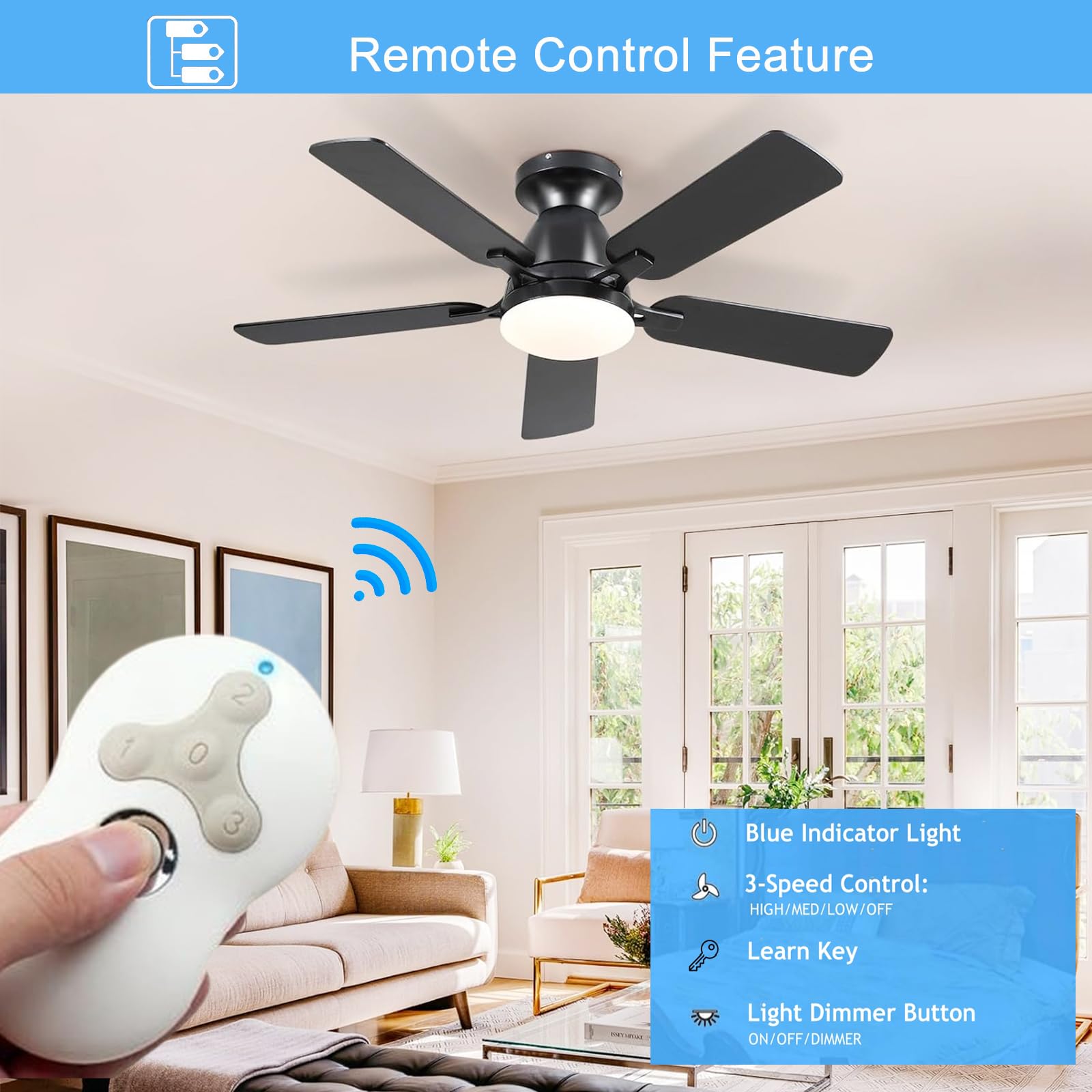 UBORSY wall mount bracket shown for tidy remote storage.