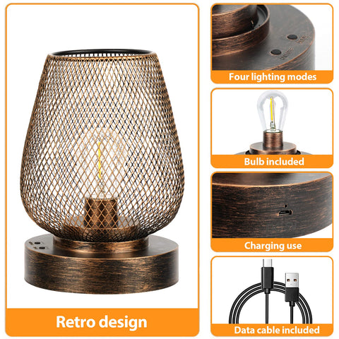 UBright bronze cage lamp showcasing vintage-inspired design for indoor decor.