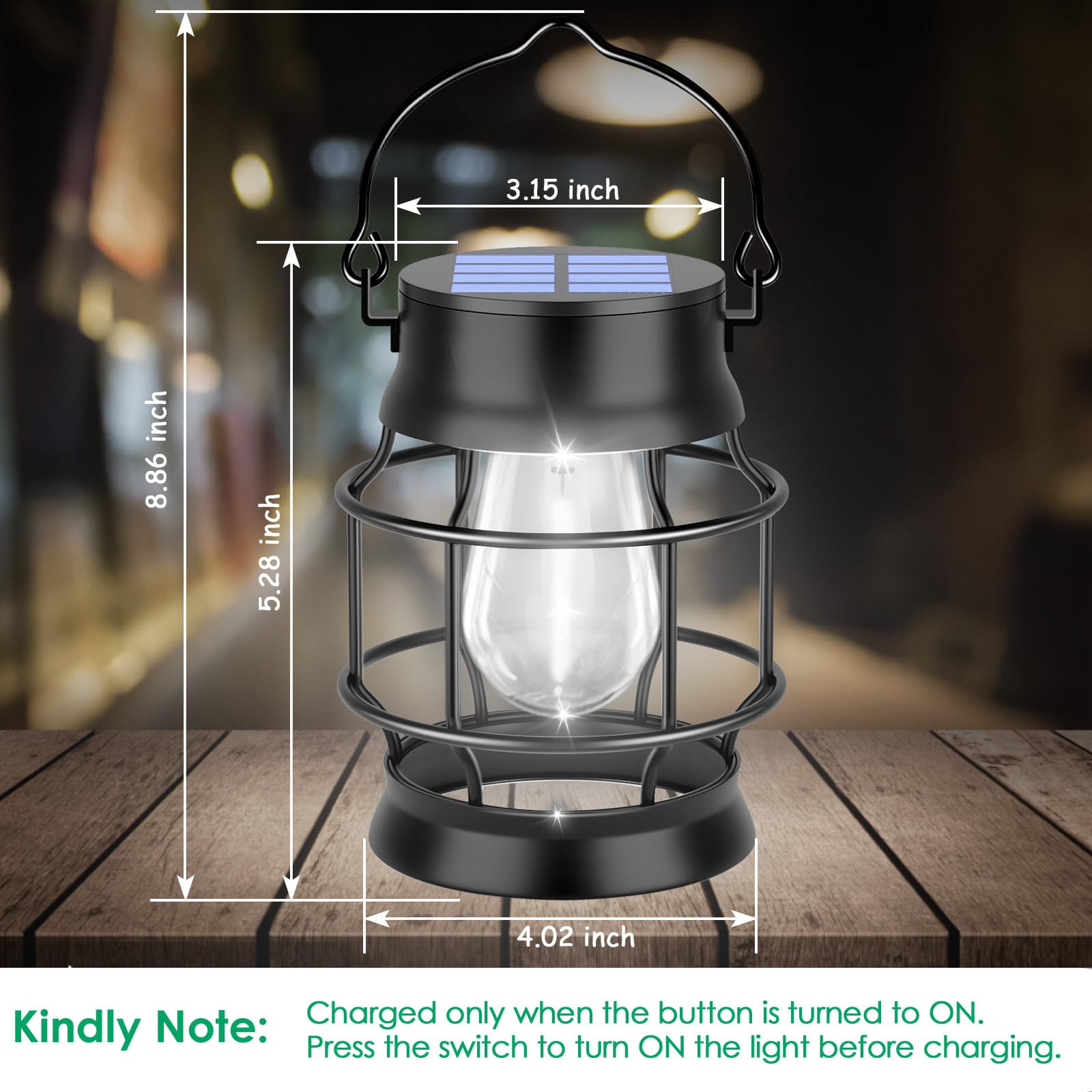 UBright solar lantern garden light illuminates paths with energy efficiency.