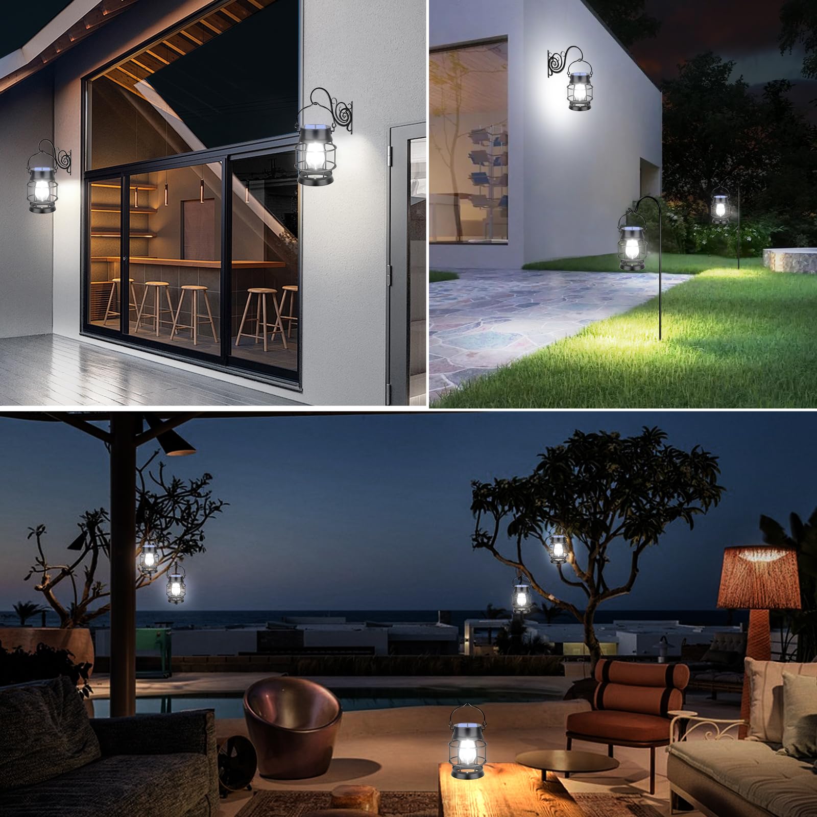 UBright solar panel charging keeps lights ready at dusk.