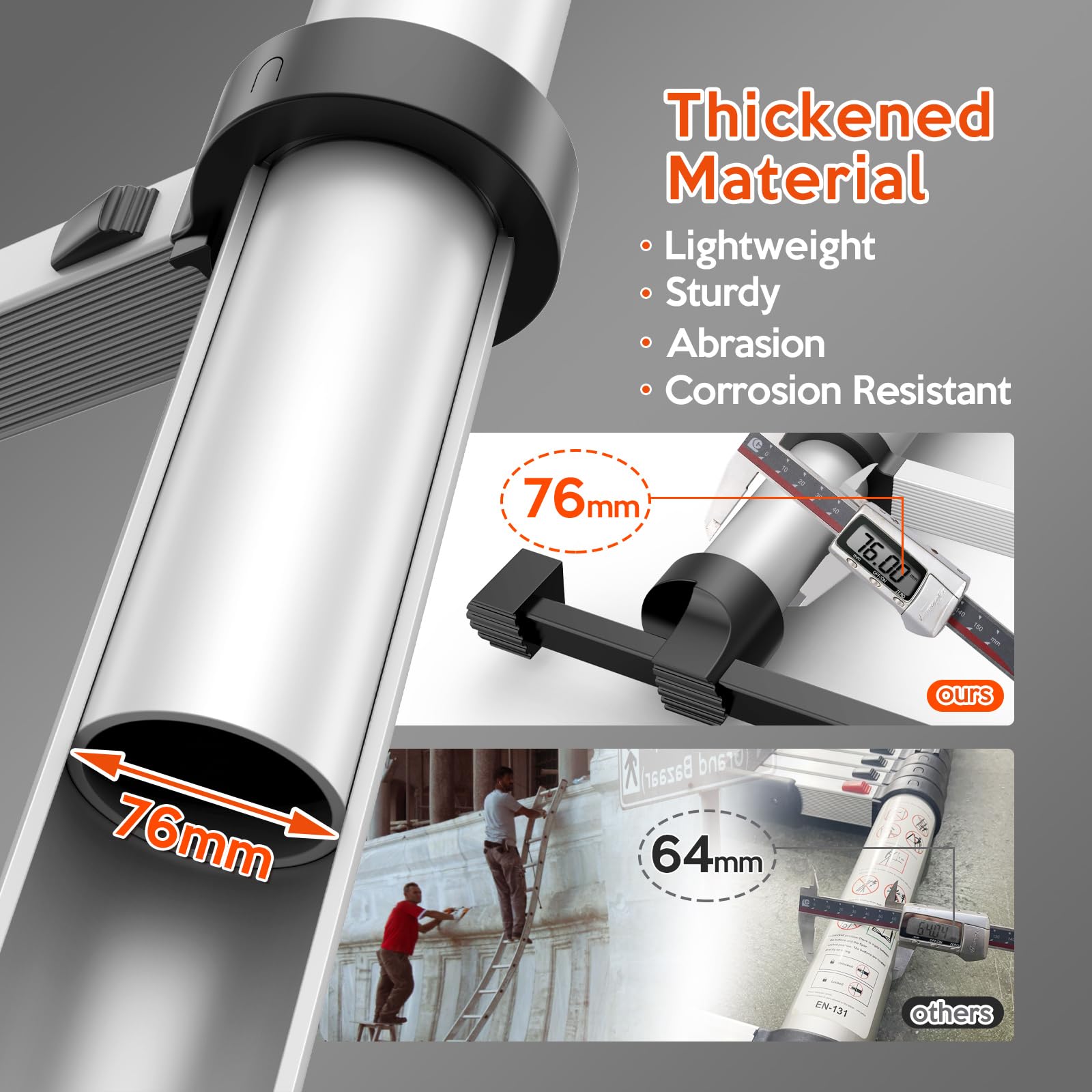 UC UP CLIMBER reinforced 76mm frame adds strength and stability.