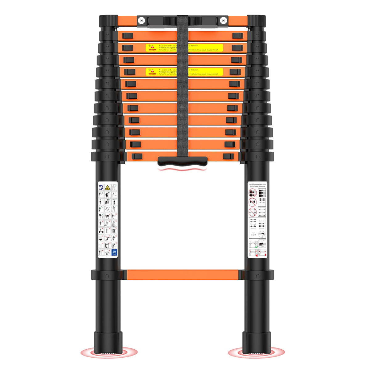 UC UP CLIMBER telescoping ladder extended to 12.5 ft for versatile home reach